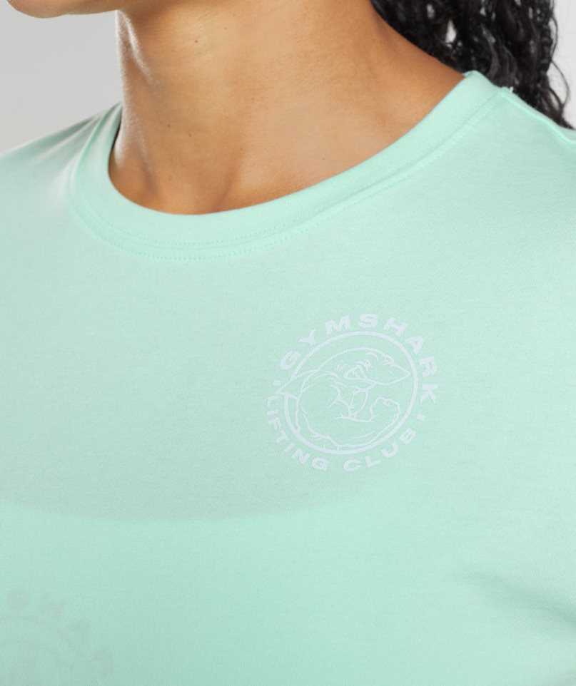 Women's Gymshark Legacy Cropped Tops Light Green | CA 831A7D